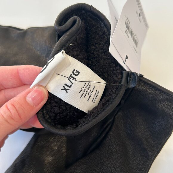 NWT UGG Black Leather Touchscreen-Compatible Gloves XL NEW - Picture 4 of 8